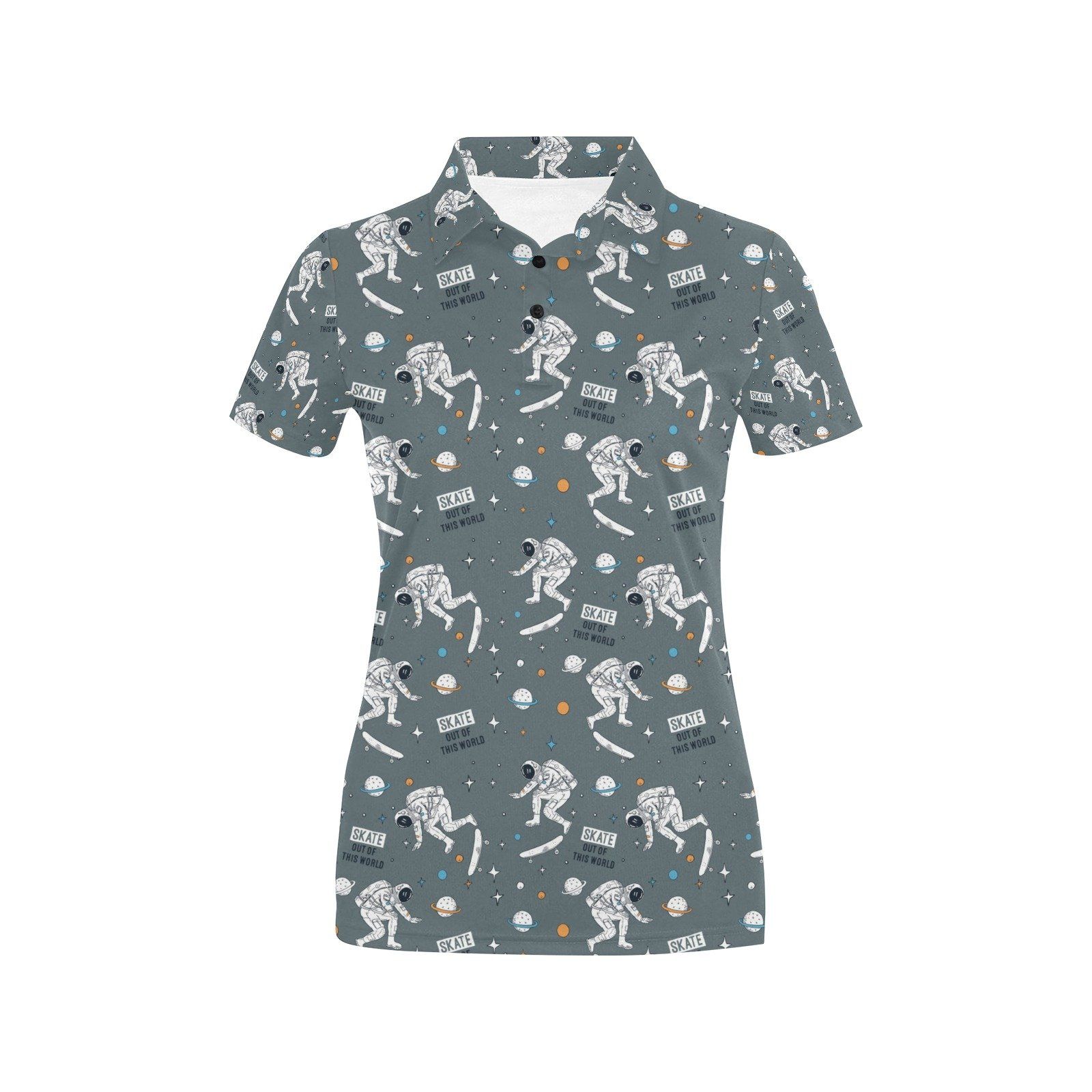 Skateboard Print Design Lks306 Women'S Polo Shirt Skateboard Print Design Lks306 Women'S Polo Shirt