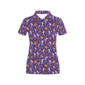 Skeleton Halloween Dance Print Design Lks304 Women'S Polo Shirt