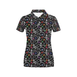 Skeleton Print Design Lks307 Women'S Polo Shirt