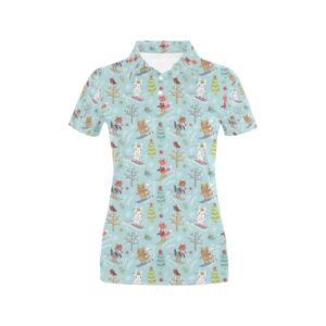 Ski Fox Cute Print Design Lks303 Women'S Polo Shirt