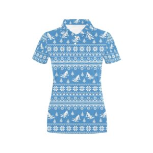 Ski Knit Pattern Print Design Lks302 Women'S Polo Shirt