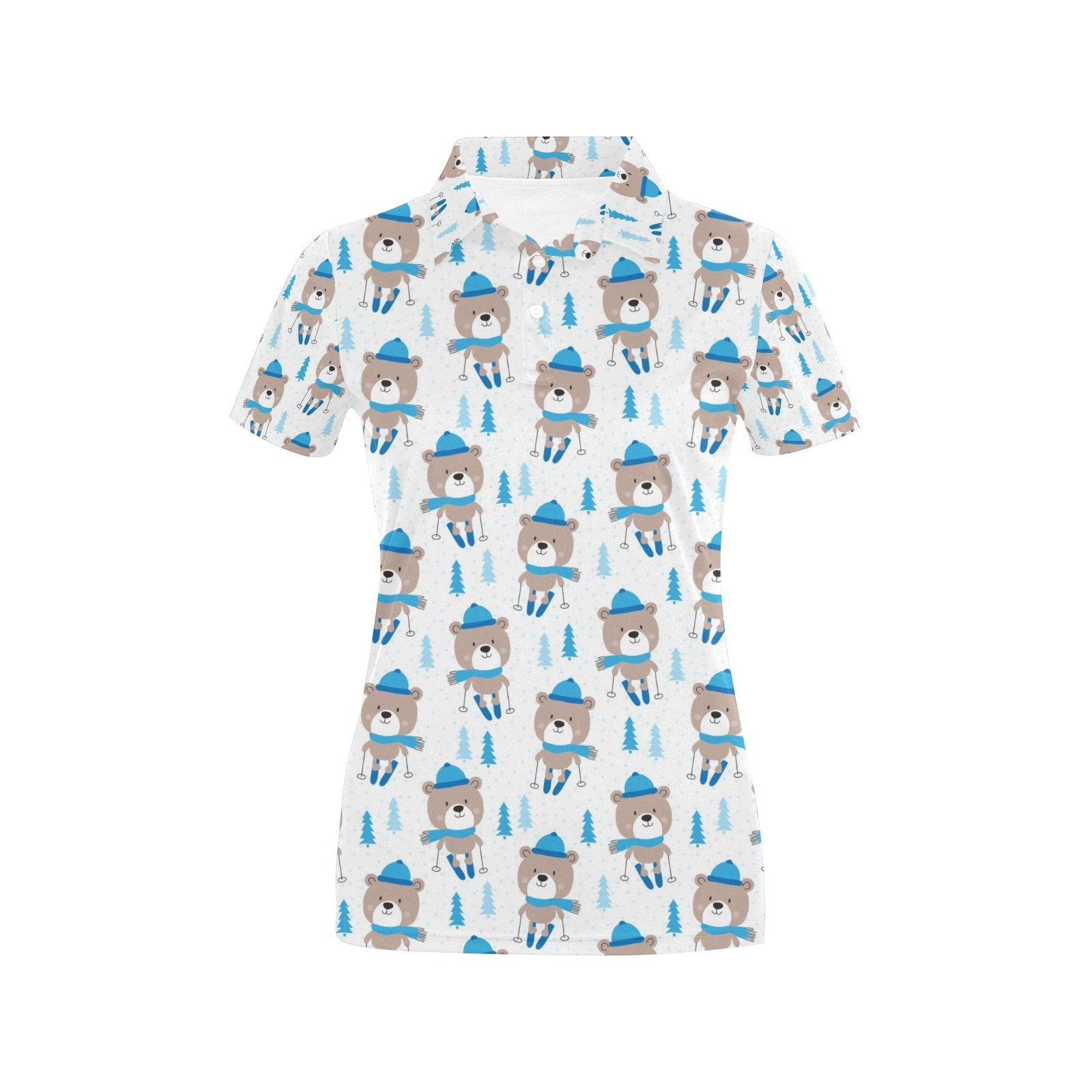 Ski Print Design Lks306 Women'S Polo Shirt Ski Print Design Lks306 Women'S Polo Shirt