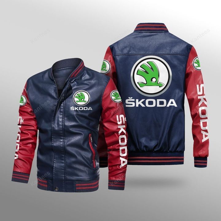 Skoda-Auto-Leather-Bomber-Jacket-1