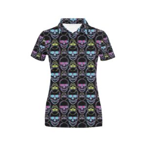 Skull 3D Colorful Print Design Lks309 Women'S Polo Shirt