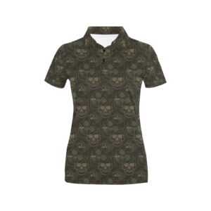 Skull Camo Style Print Design Lks308 Women'S Polo Shirt