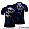 Skull Gift Blue Skull Screaming Polo Shirt Nhd