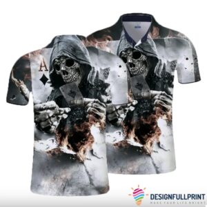 Skull Gift The Ace Skull Polo Shirt Nhd