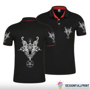 Skull Gift The Baphomet Goat Skull Polo Shirt Nhd