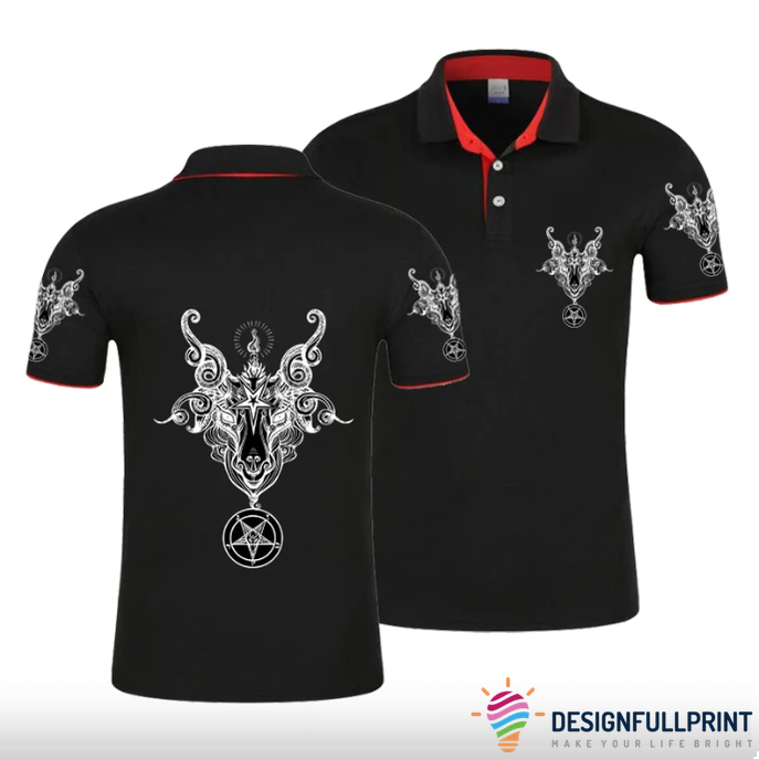 Skull Gift The Baphomet Goat Skull Polo Shirt Nhd Skull Gift The Baphomet Goat Skull Polo Shirt Nhd
