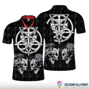 Skull Gift The Evil And Angel Skull Polo Shirt Nhd