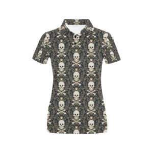 Skull King Print Design Lks307 Women'S Polo Shirt