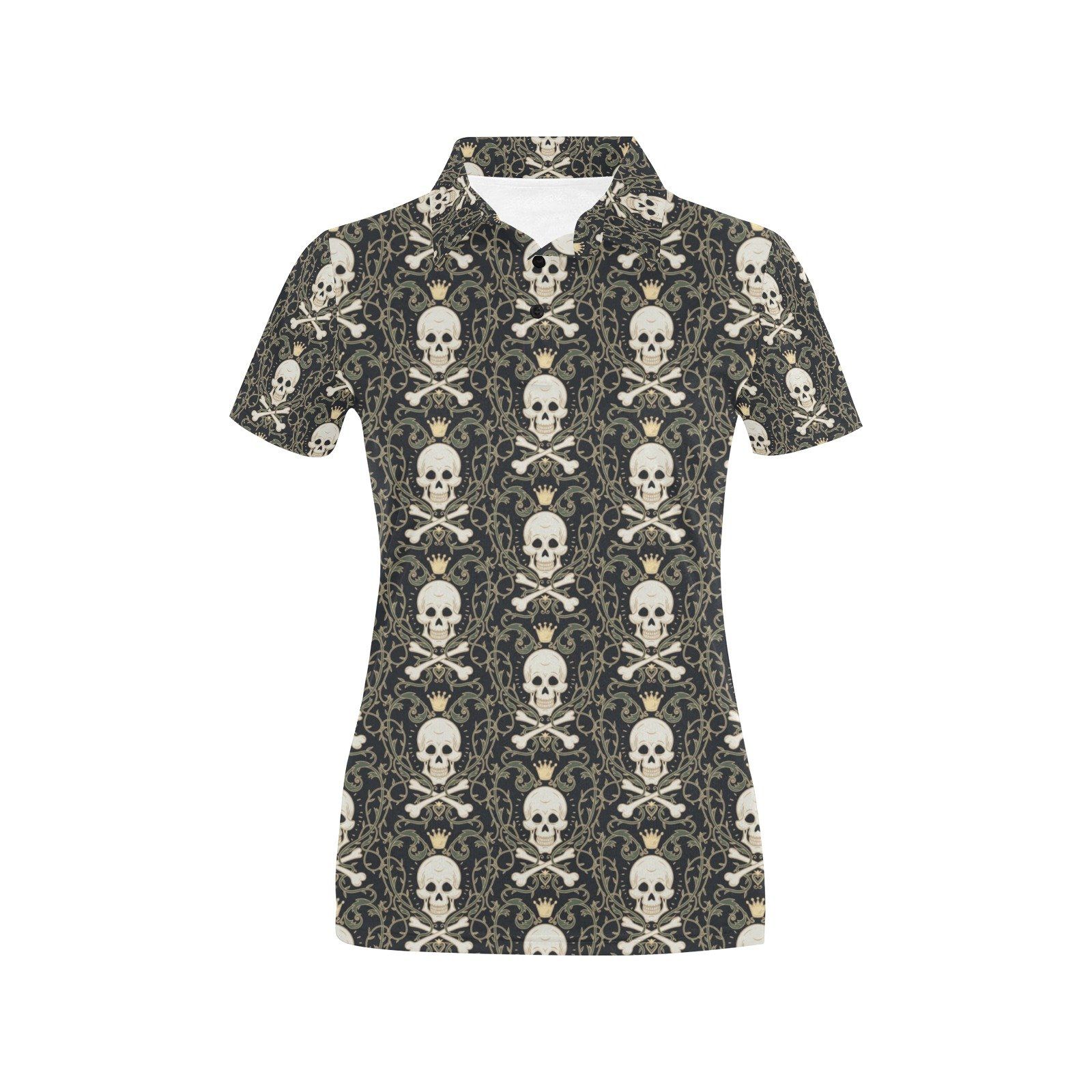 Skull King Print Design Lks307 Women'S Polo Shirt Skull King Print Design Lks307 Women'S Polo Shirt