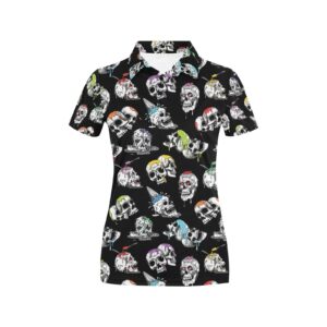 Skull Print Design Lks3013 Women'S Polo Shirt