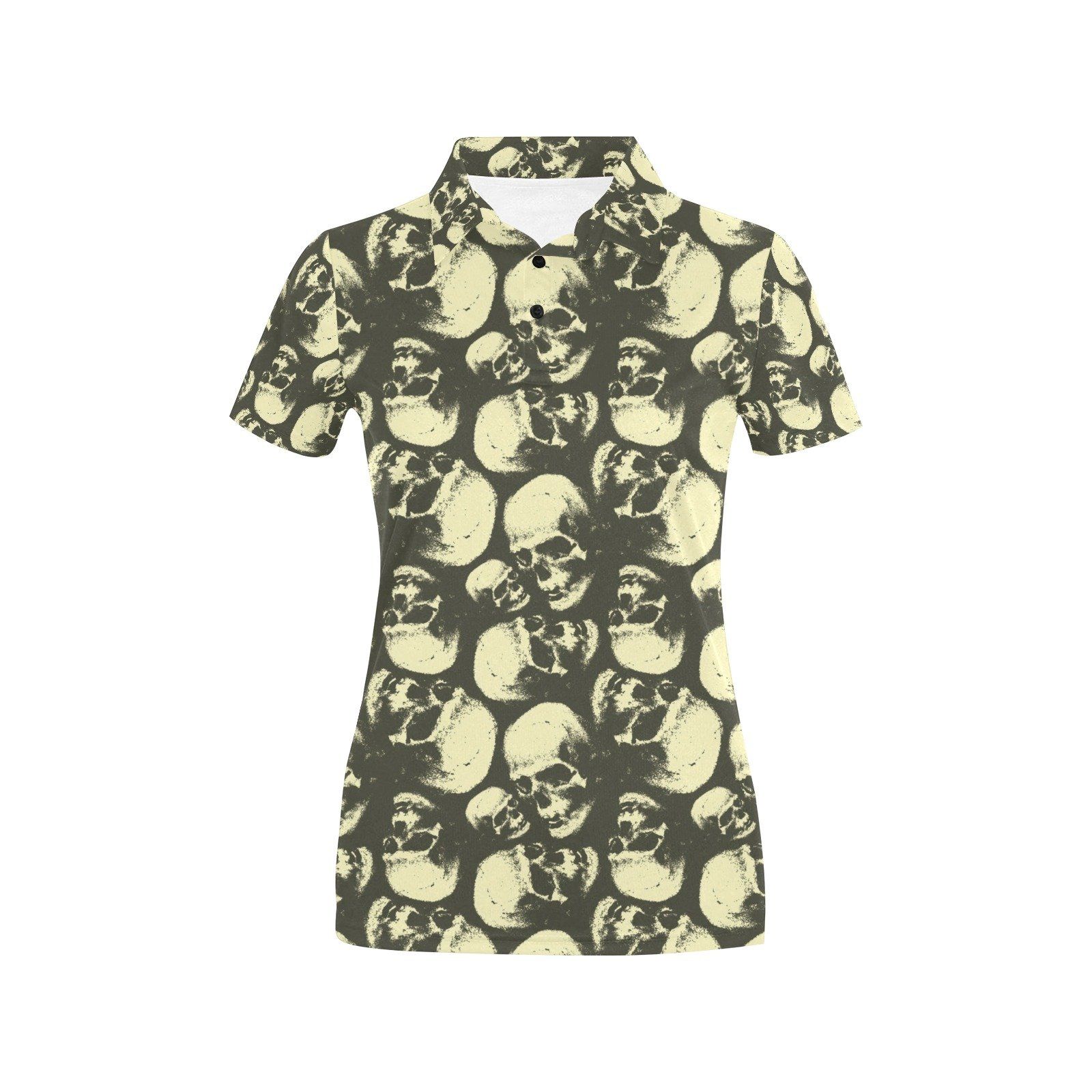 Skull Print Design Lks302 Women'S Polo Shirt Skull Print Design Lks302 Women'S Polo Shirt