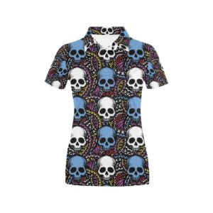 Skull Print Design Lks305 Women'S Polo Shirt
