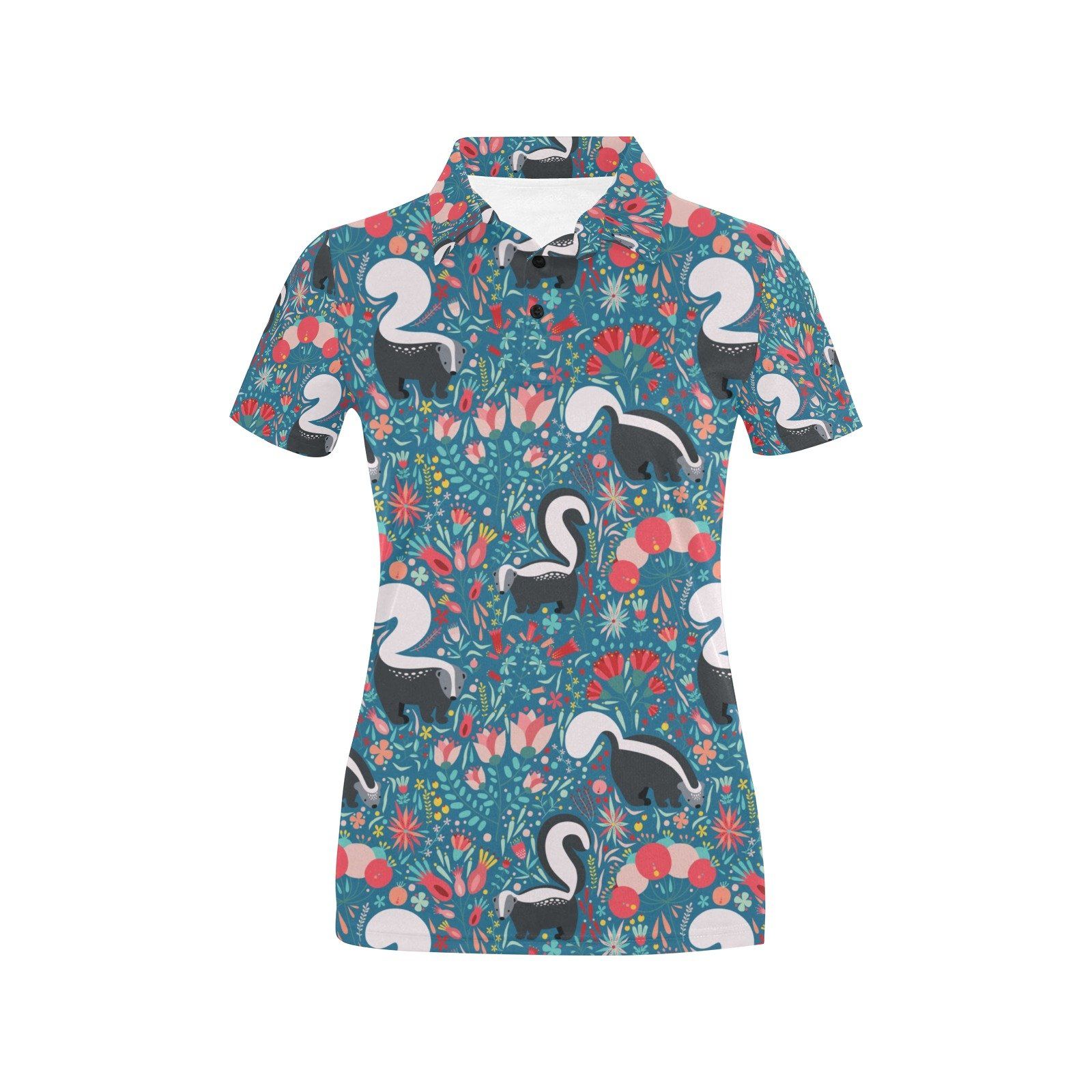 Skunk Print Design Lks302 Women'S Polo Shirt Skunk Print Design Lks302 Women'S Polo Shirt
