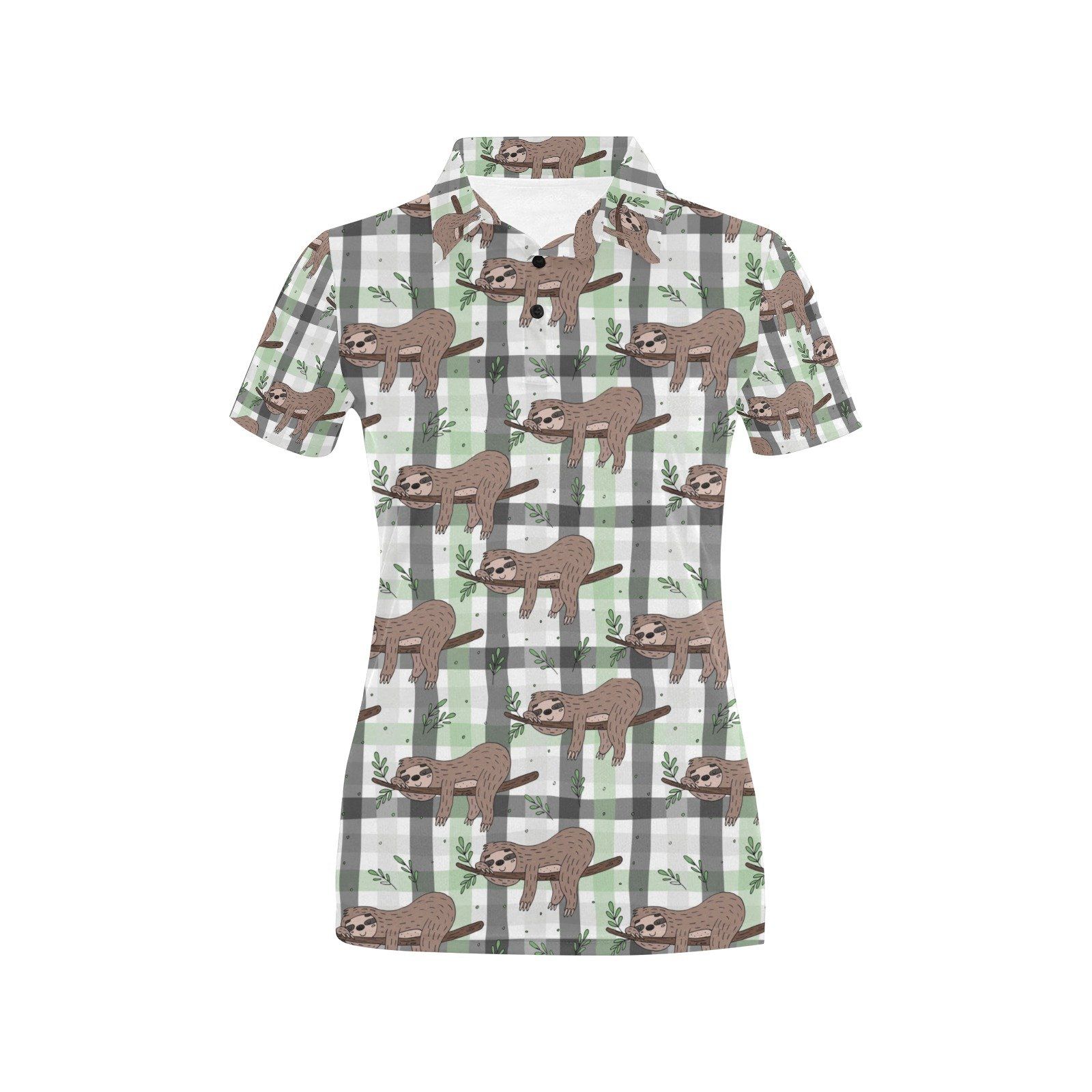 Sloth Print Design Lks301 Women'S Polo Shirt Sloth Print Design Lks301 Women'S Polo Shirt