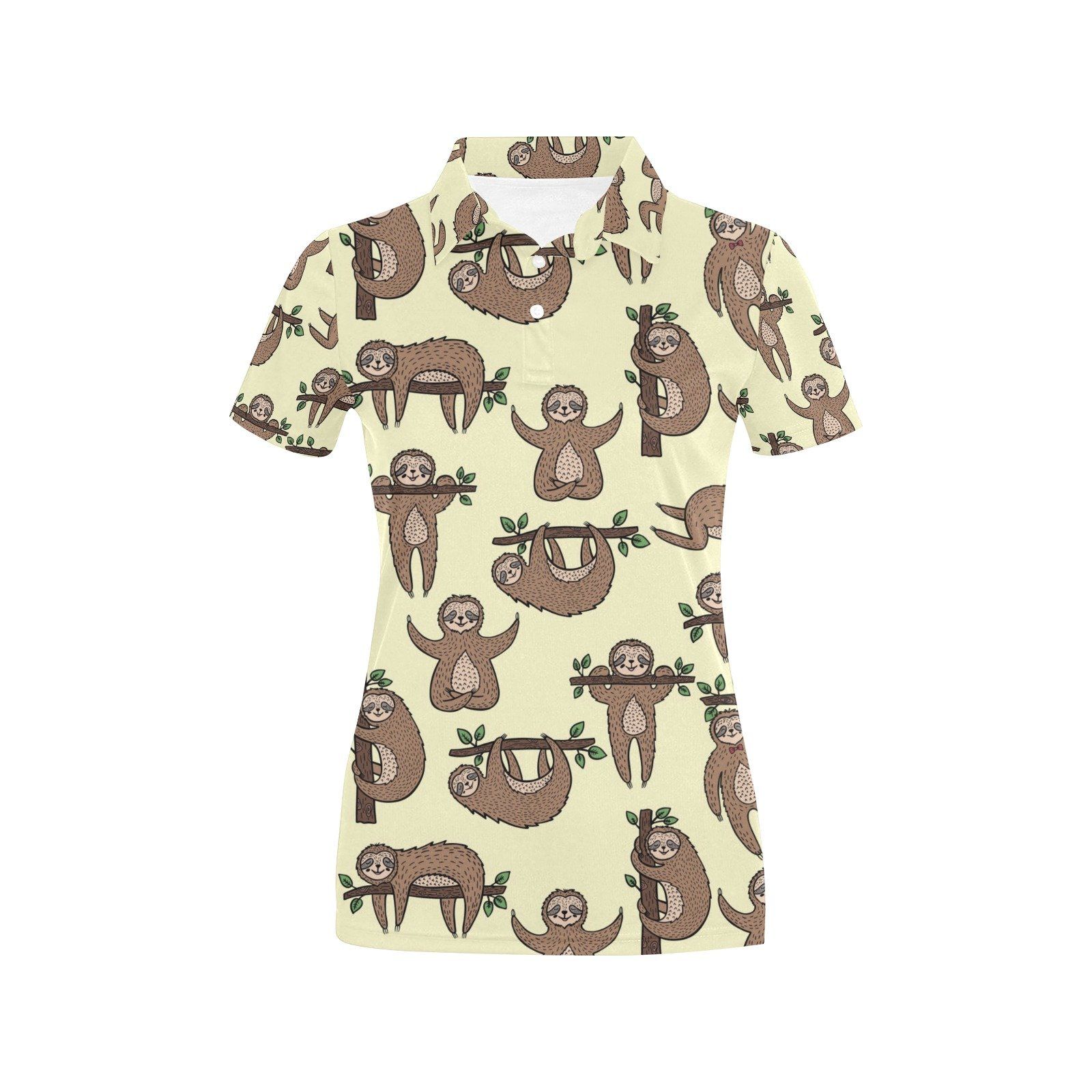 Sloth Print Design Lks3010 Women'S Polo Shirt Sloth Print Design Lks3010 Women'S Polo Shirt