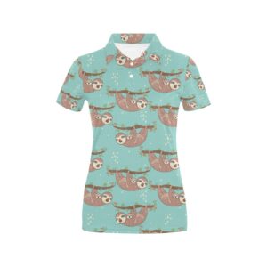 Sloth Print Design Lks302 Women'S Polo Shirt