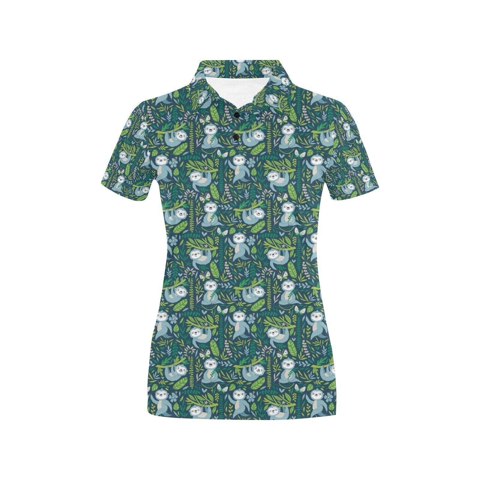 Sloth Print Design Lks304 Women'S Polo Shirt Sloth Print Design Lks304 Women'S Polo Shirt
