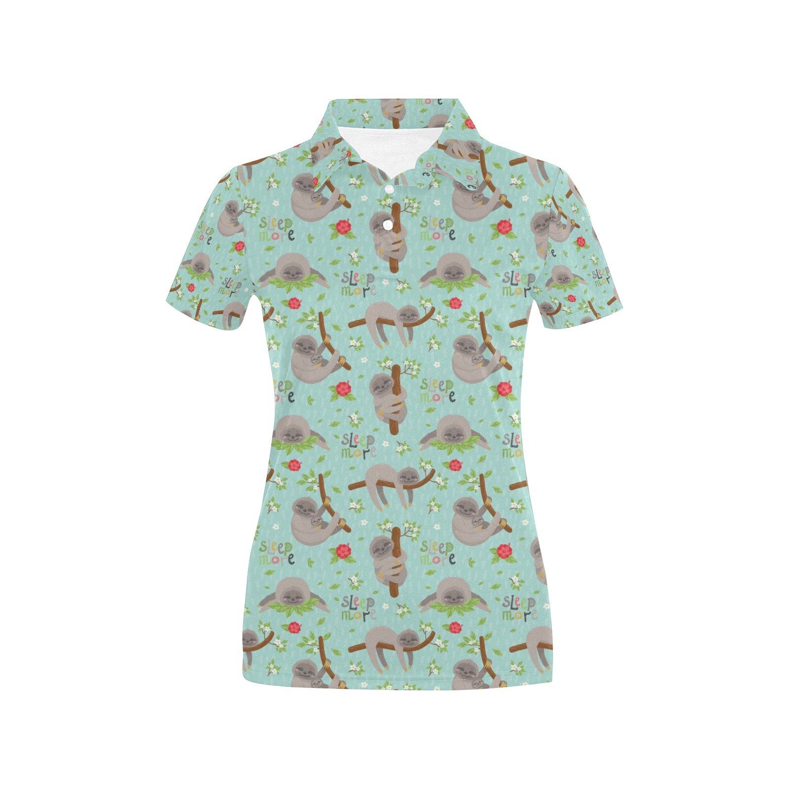Sloth Print Design Lks305 Women'S Polo Shirt Sloth Print Design Lks305 Women'S Polo Shirt