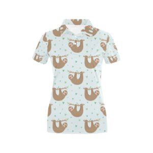 Sloth Print Design Lks308 Women'S Polo Shirt