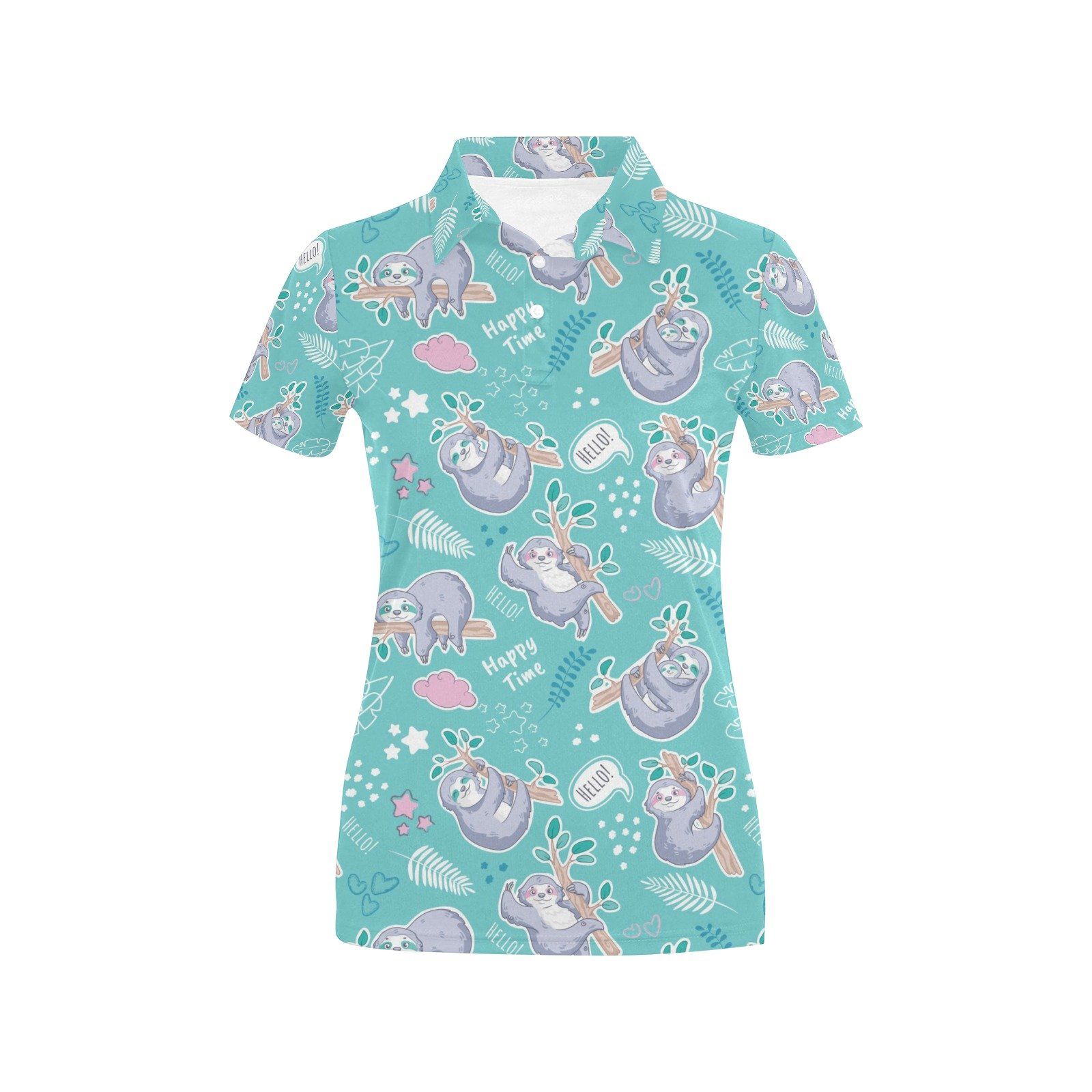 Sloth Print Design Lks309 Women'S Polo Shirt Sloth Print Design Lks309 Women'S Polo Shirt