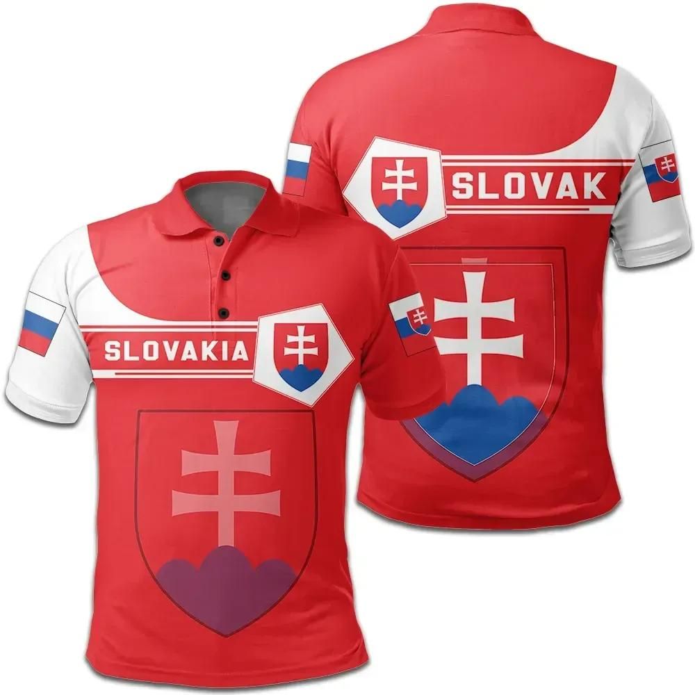 Slovakia Coat Of Arms Polo Shirt Simple Style J78 Slovakia Coat Of Arms Polo Shirt Simple Style J78