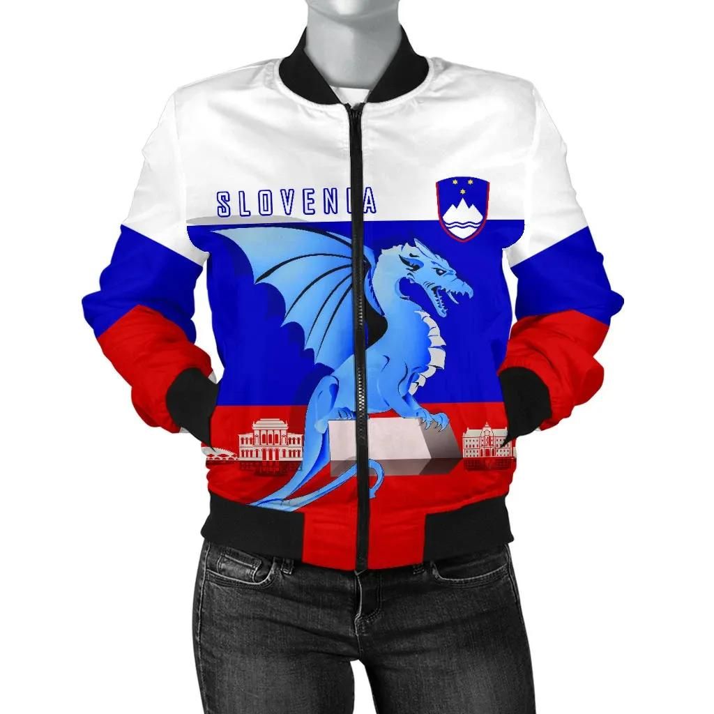 Slovenia Bomber Jacket Dragon Flag Women A10 Bomber Jacket Slovenia Bomber Jacket Dragon Flag Women A10 Bomber Jacket