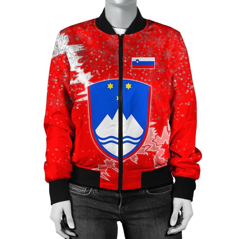 Slovenia Christmas Coat Of Arms Women Bomber Jacket X Style J78 Bomber Jacket Slovenia Christmas Coat Of Arms Women Bomber Jacket X Style J78 Bomber Jacket