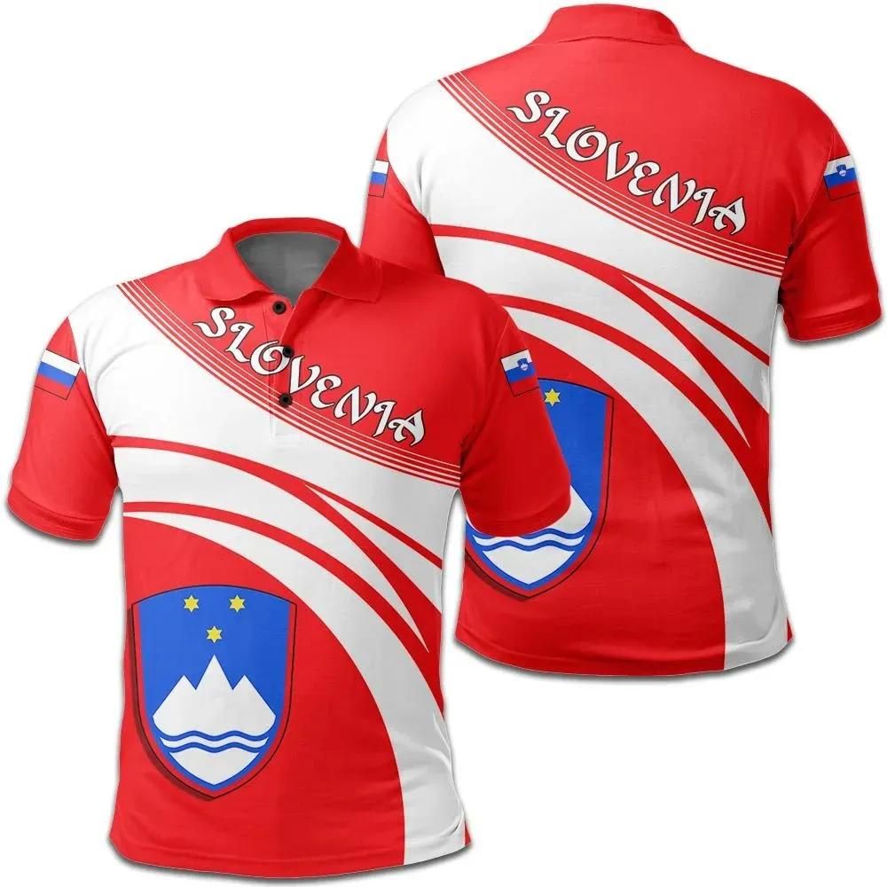 Slovenia Coat Of Arms Polo Shirt Cricket Style J5W Slovenia Coat Of Arms Polo Shirt Cricket Style J5W