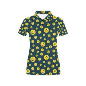 Smiley Face Emoji Print Design Lks301 Women'S Polo Shirt