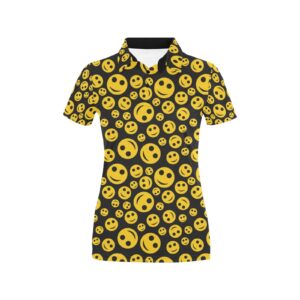 Smiley Face Emoji Print Design Lks304 Women'S Polo Shirt