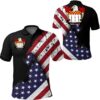 Smith USA Polo Shirt - Special Grunge Flag - American Family Crest A7