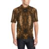 Snake Skin Brown Print Men Polo Shirt