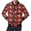 Snow Fox Pattern Print Mens Bomber Jacket