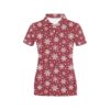 Snowflake Red Print Design Lks302 Women'S Polo Shirt
