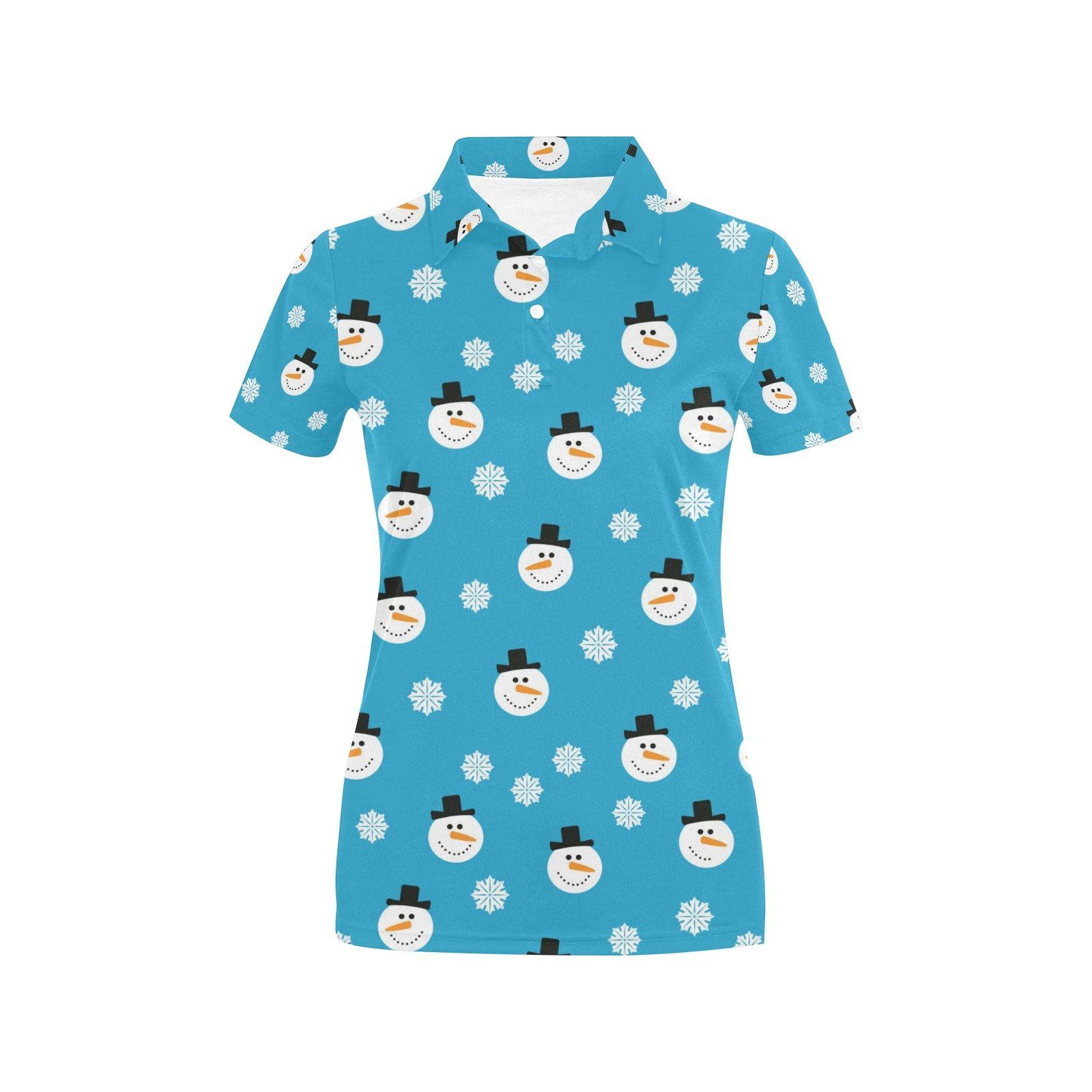 Snowman Print Design Lks303 Women'S Polo Shirt Snowman Print Design Lks303 Women'S Polo Shirt