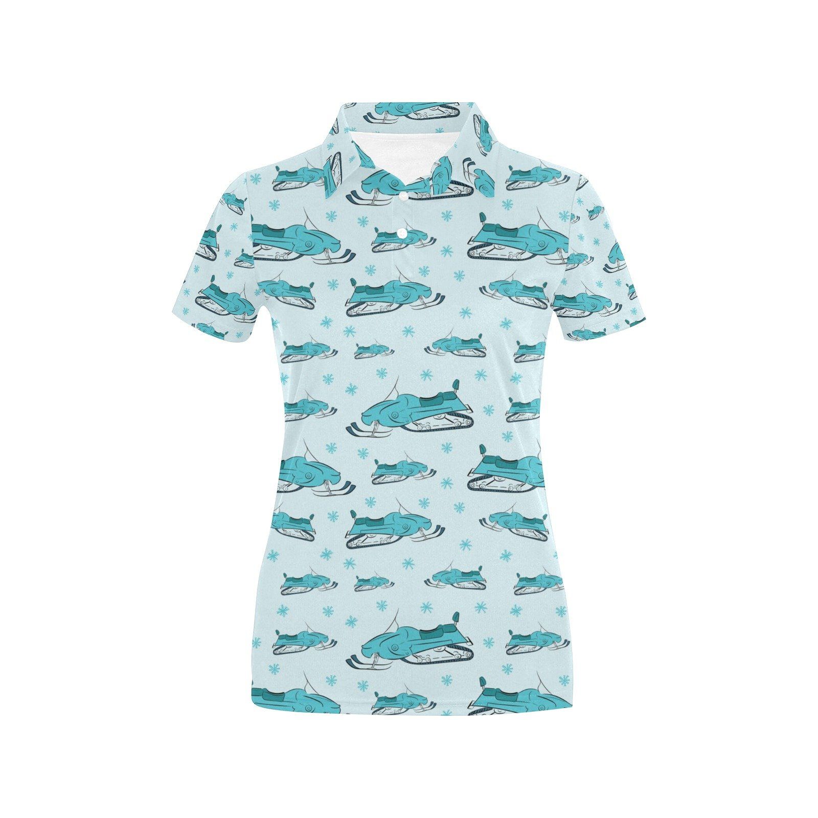Snowmobile Print Design Lks301 Women'S Polo Shirt Snowmobile Print Design Lks301 Women'S Polo Shirt