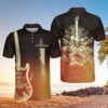 So Cool Electric Guitar Rock N Roll Guitarist Polo Shirt #V