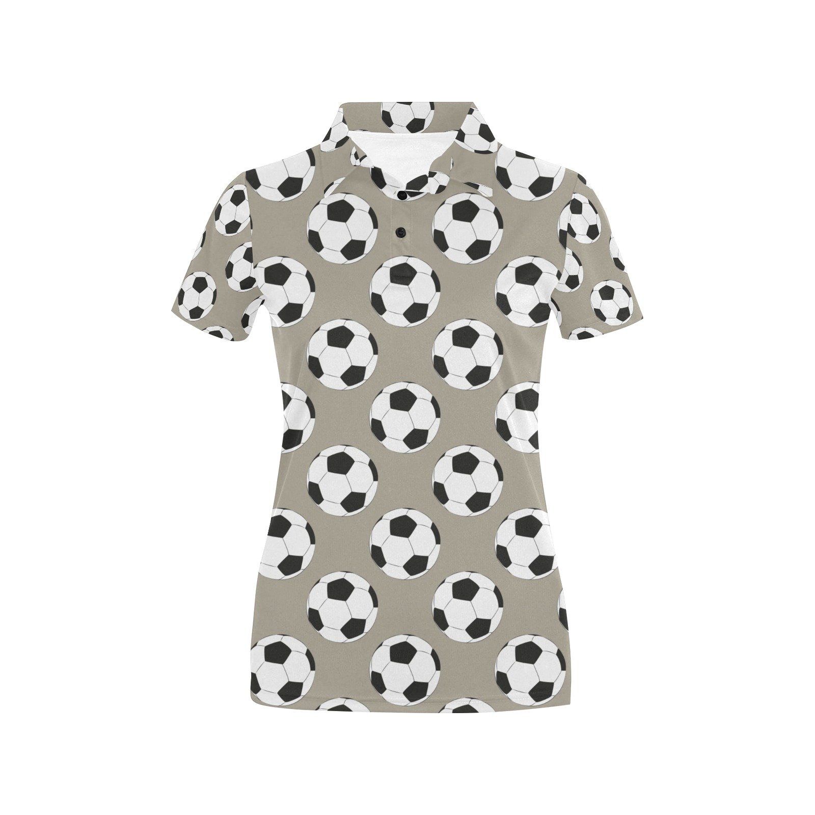 Soccer Ball Print Design Lks302 Women'S Polo Shirt Soccer Ball Print Design Lks302 Women'S Polo Shirt