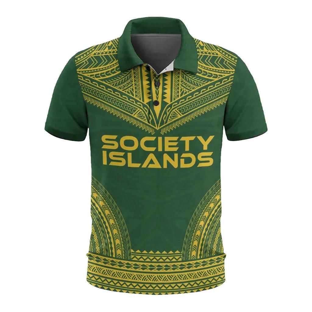 Society Islands Polo Shirt - Polynesian Chief Flag Version - BN10 Society Islands Polo Shirt - Polynesian Chief Flag Version - BN10