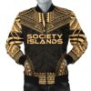 Society Islands Polynesian Chief Men's Bomber Jacket - Gold Version - Bn10 Bomber Jacket