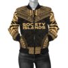 Society Islands Polynesian Chief Women'S Bomber Jacket - Gold Version - Bn10 Bomber Jacket