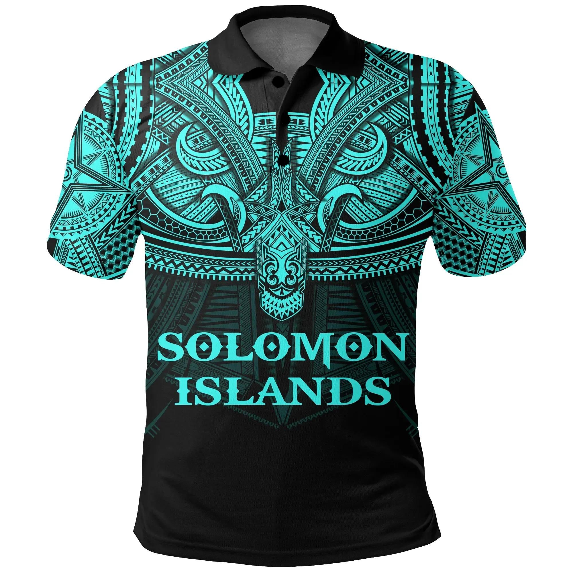 Solomon Islands (Blue) Polo Shirt Polynesian A15 Solomon Islands (Blue) Polo Shirt Polynesian A15