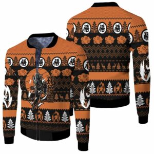 Songoku Super Saiyan Fighting Dragon Ball Christmas Knitting Pattern Sweatshirt 3D T Shirt Hoodie Sweater Jersey Bomber Jacket Model 5423 Bomber Jacket
