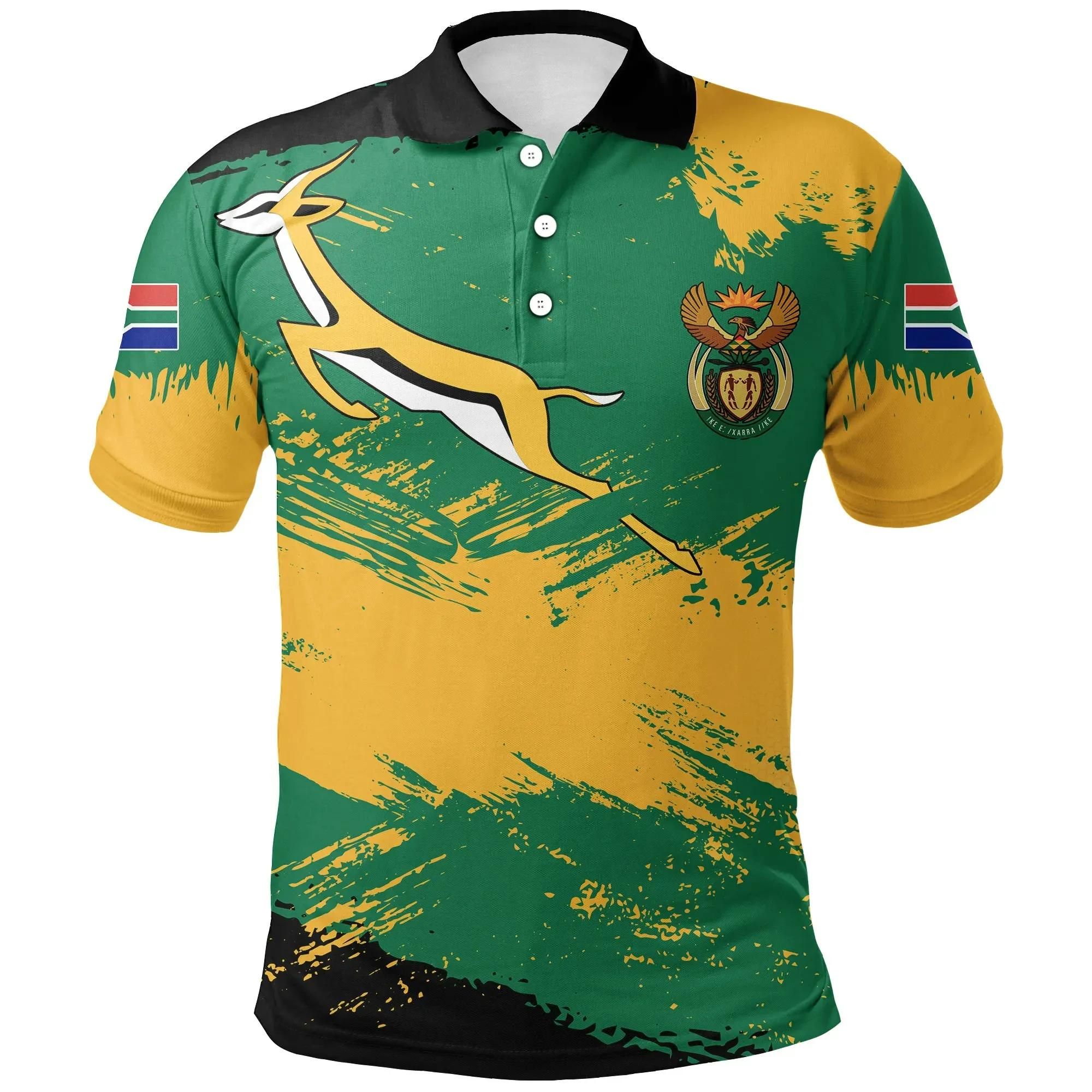 South Africa Polo Shirt - South Africa Flag Brush A02 South Africa Polo Shirt - South Africa Flag Brush A02