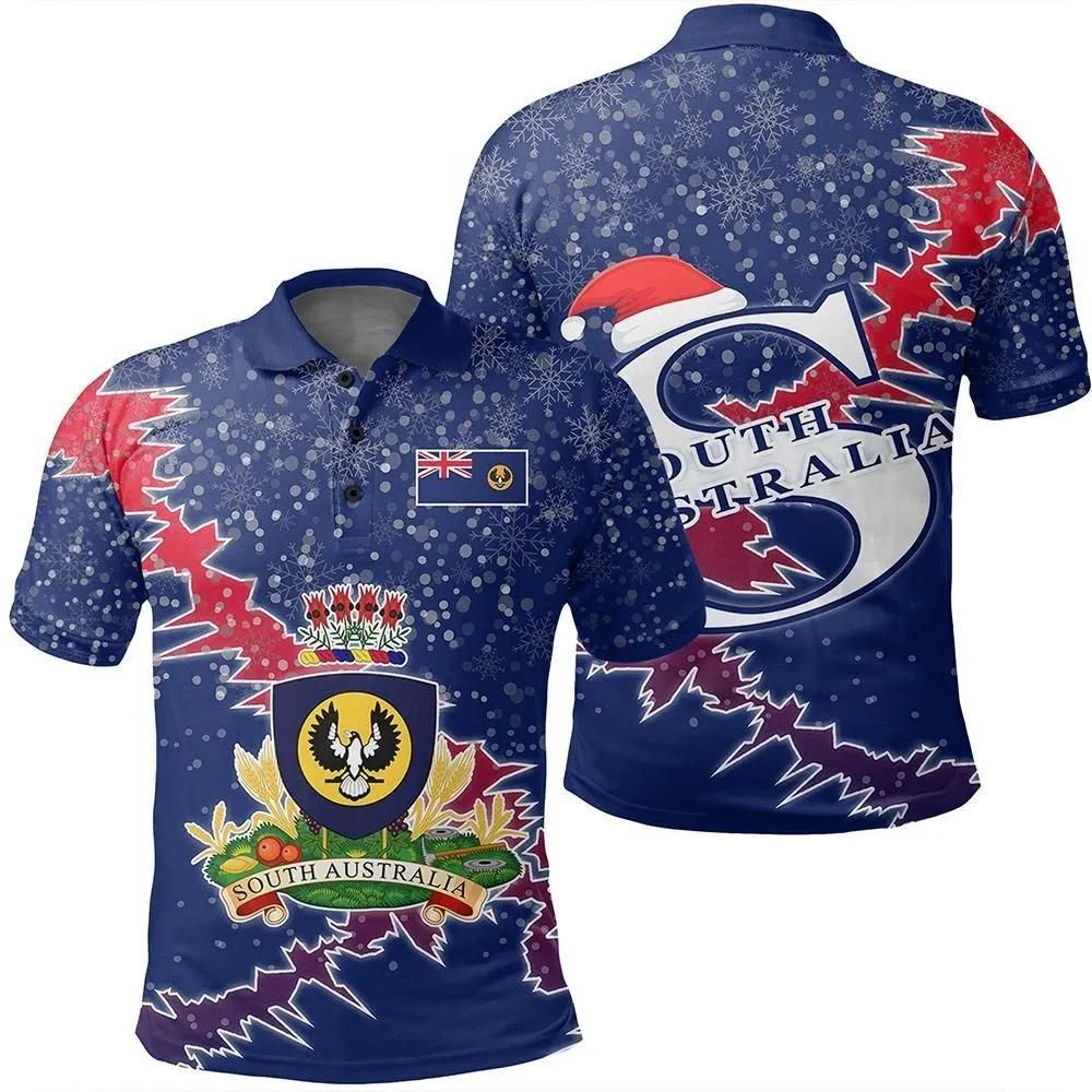 South Australia Christmas Coat Of Arms Polo Shirt X Style J78 South Australia Christmas Coat Of Arms Polo Shirt X Style J78