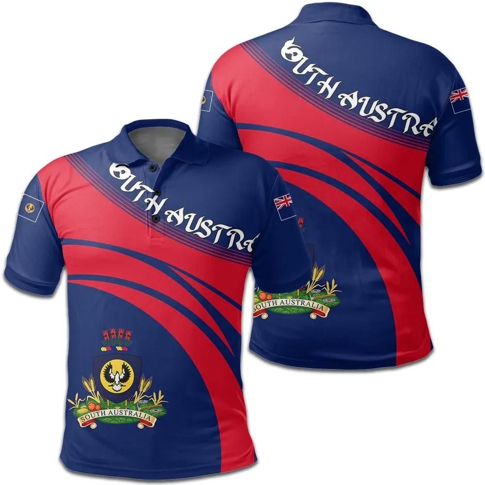 South Australia Coat Of Arms Polo Shirt Cricket Style J5W South Australia Coat Of Arms Polo Shirt Cricket Style J5W