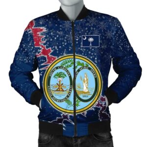 South Carolina Christmas Coat Of Arms Men Bomber Jacket  X Style J78 Bomber Jacket